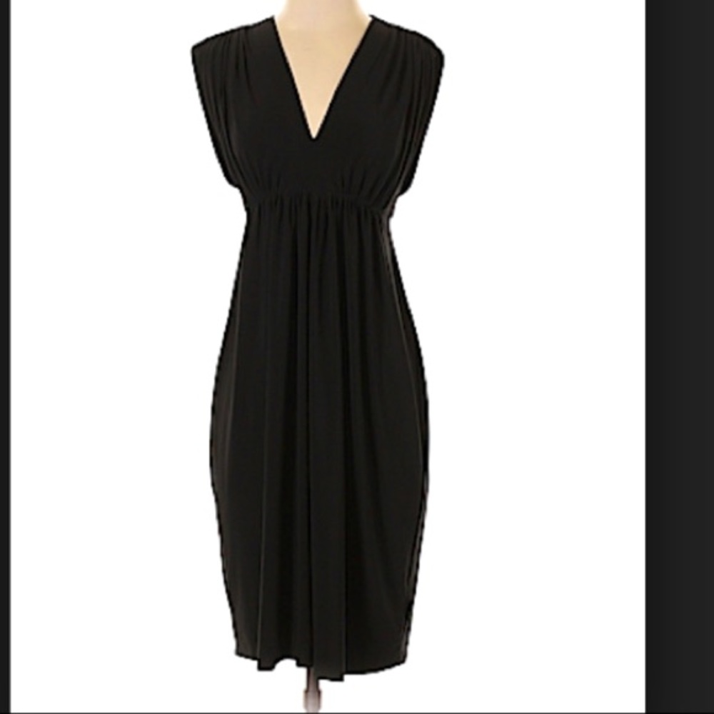 Norma Kamali Women’s XS Classic Stretch Knit Dress Grecian Drape Empire Waist